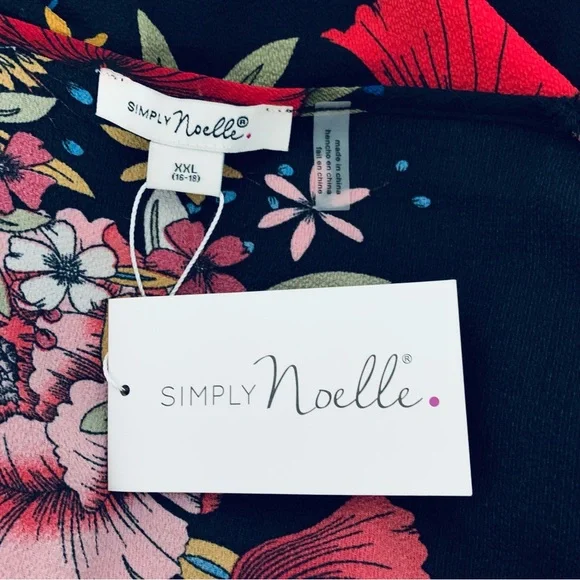 Simply Noelle Black Floral Print Swimsuit Cover - Picture 3 of 6